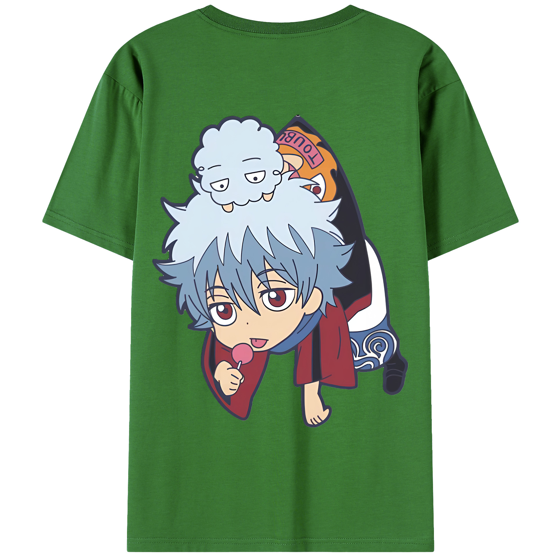 （画像用） ぎんたま 坂田銀時（さかたぎんとき） 神楽 志村新八（しむら しんぱち） GINTAMA Sakata Gintoki Kagura Shimura Shinpachi レディース半袖Tシャツ(バックプリント)